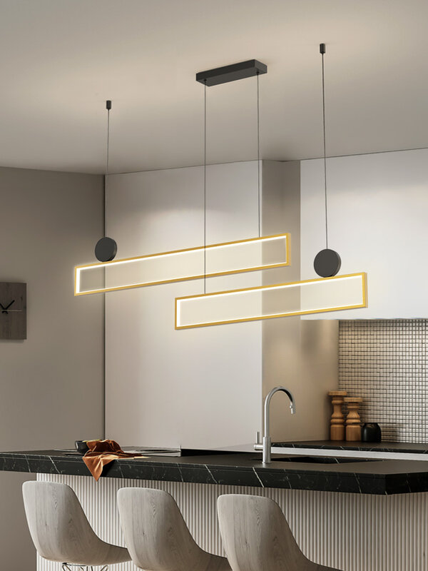 LED Pendant Lamp for Kitchen Modern Minimalist Glod Hanging Chandelier Lighting Dining Table Room Home Decor Luminaire