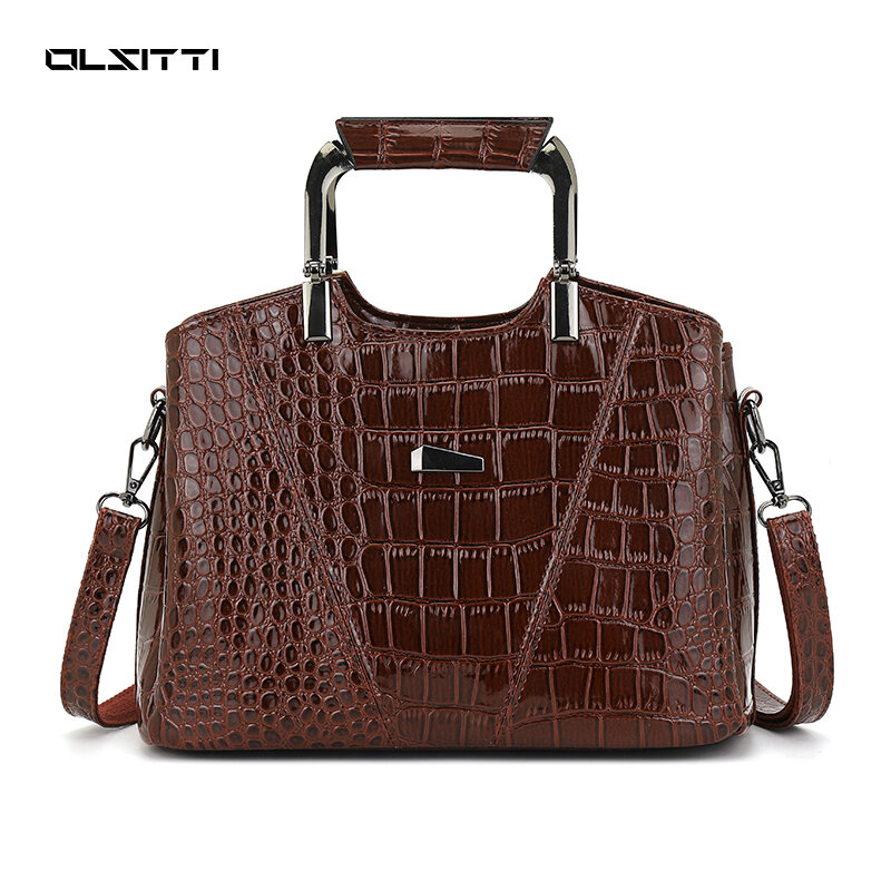 Patent Leather Women's Handbags Crocodile Pattern Shoulder Bags for Women 2021 High Quality Ladies Crossbody Bags Sac A Main