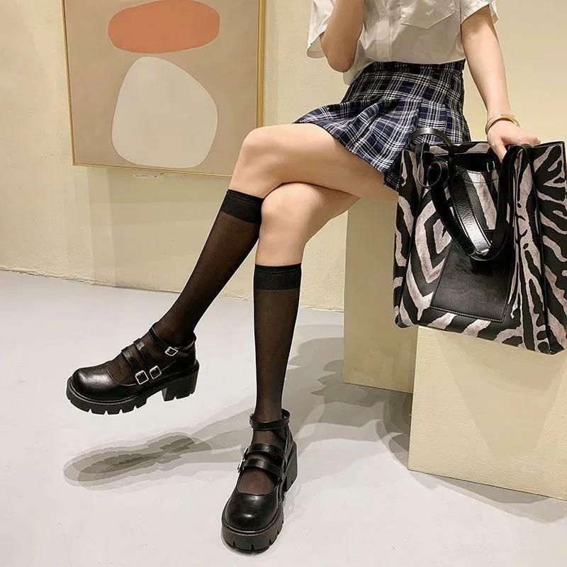 Lolita – chaussures à plateforme pour femmes, uniforme japonais JK, chaussures plates rétro à la mode
