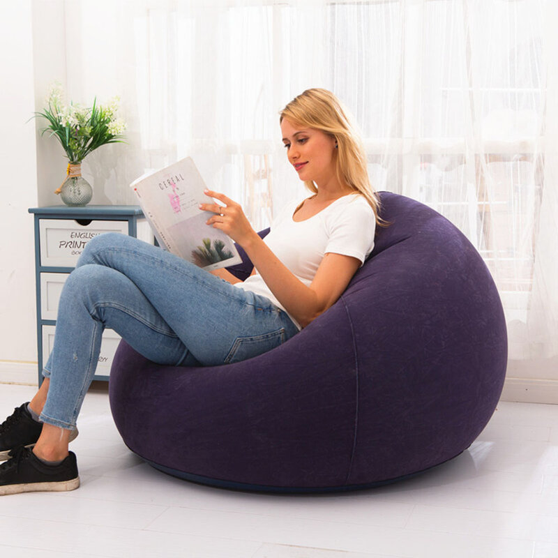 PVC FlockingInflatable Lazy Football Sofa Furniture Small Family Home Single Comfortable Sofa Leisure Entertainment Stool
