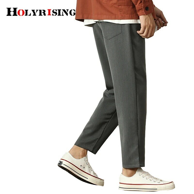 Holyrising – Pantalon extensible pour Homme, confortable, de haute qualité, disponible en noir et en gris, idéal pour les loisirs, S-2XL, 19178 à 5