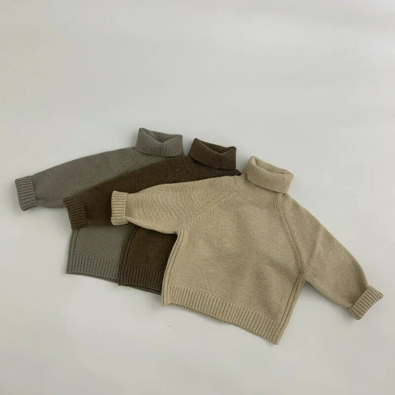 Milangel-suéteres de cuello alto para niños y niñas, ropa de punto, Primavera, 2022