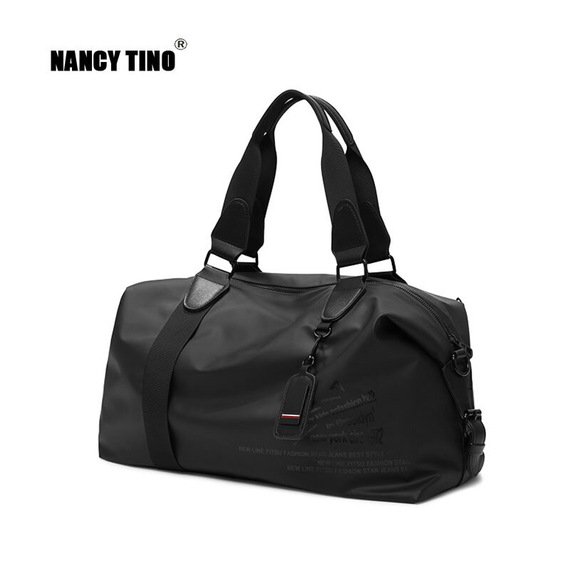 NANCY TINO Travel Bag Men Foldable Outdoor Bags Women Weekend Fitness Ladies Yoga  Bag Dry/Wet Separation PU Leather