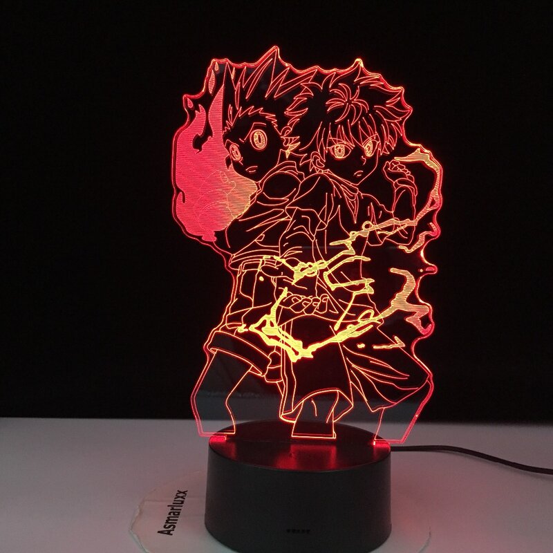 Caçador de luz noturna gono e kilusão zoológico, duas figuras, luz de noite todoroki para fãs 3d, presente para anime