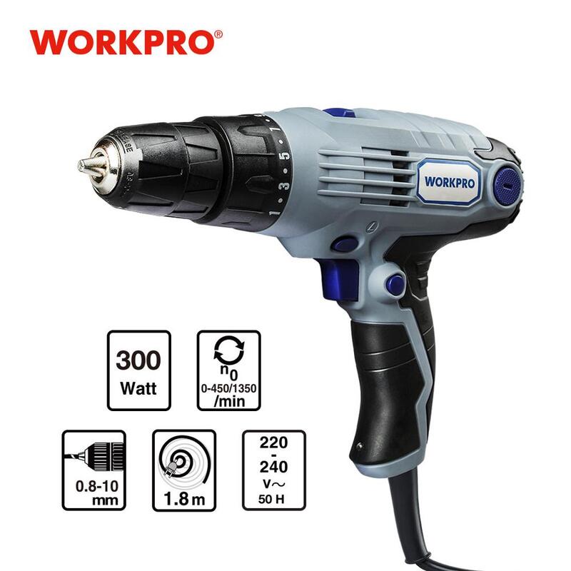 Workpro 10mm 2-Speed 300W coreded drilldriver 220V/50HZ Electric Screwdriver  with 1.8m power cord