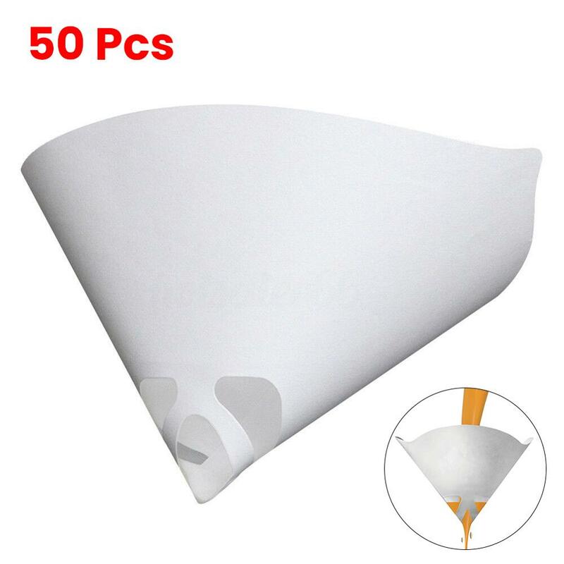 50 Pcs Verf Filter Papier Zuiverende Uitpersen Cup Trechter Wegwerp Papier 100 Mesh Verf Filte Mesh Conische Nylon Micron Papier