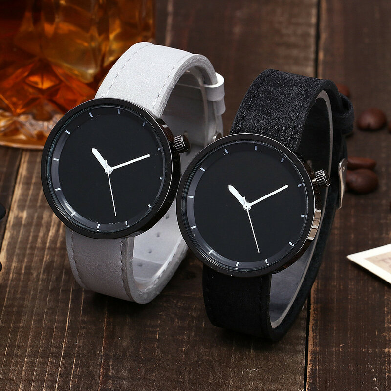 كوارتز ساعة اليد بسيطة لطيف ساعات الزوجين موضة عادية السيدات ساعة المرأة حلقة من جلد ساعة هدية relogio reloj mujer
