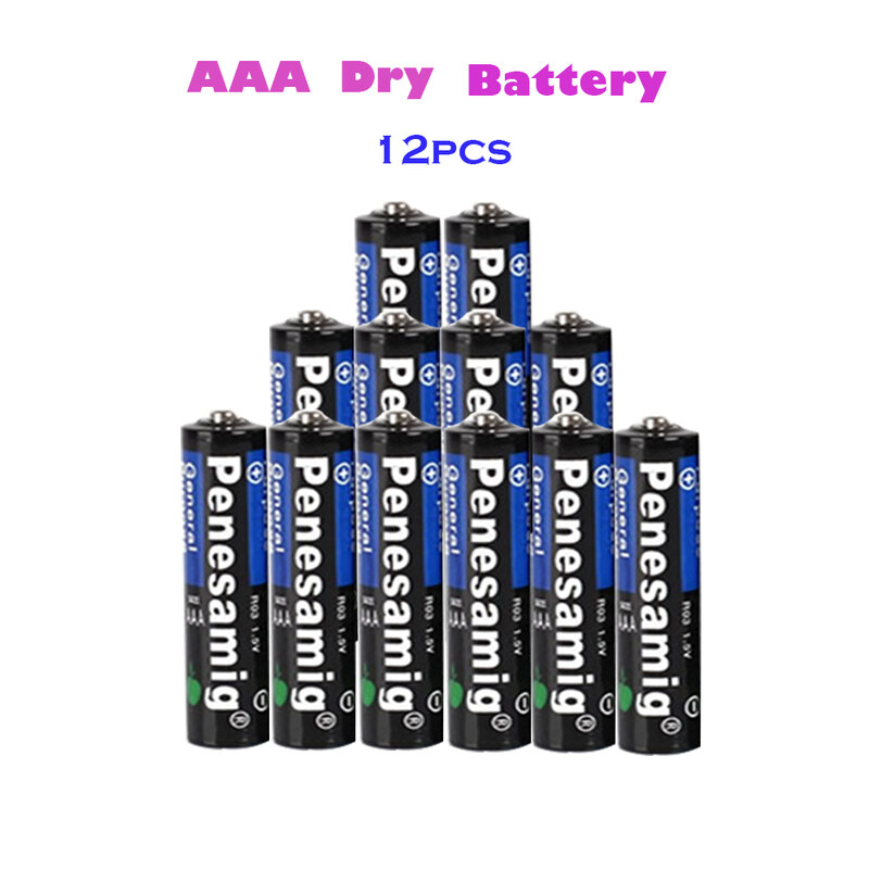 Batteria AAA 12PCS 1.5V 100mAh 3A batteria a secco in carbonio per calcolatrice fotocamera sveglia Mouse telecomando batteria 3A