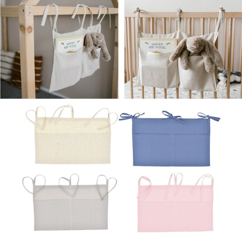 Organizador de cuna de bebé, bolsa de almacenamiento colgante para cama, organizador para cama de bebé multiusos, artículos esenciales para pañales, Juguetes