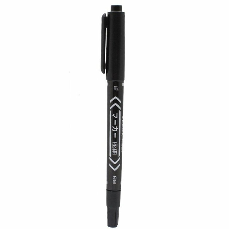 블랙 울트라 파인 더블 엔드 마커 펜, 소형 엔드 펜 수성 후크 라인 펜 실용적인 문구