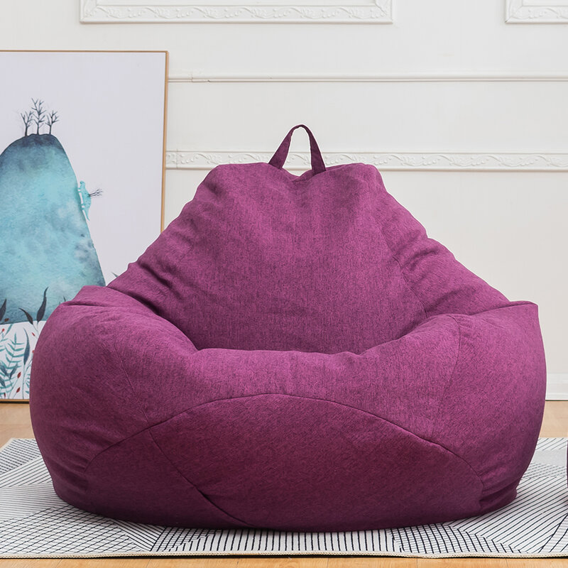 Junejour cubierta de sofá nuevo perezoso Puff sofás cubierta sin relleno tumbona asiento de bolsa de frijol Puff asiento sofá Tatami sillas cubre