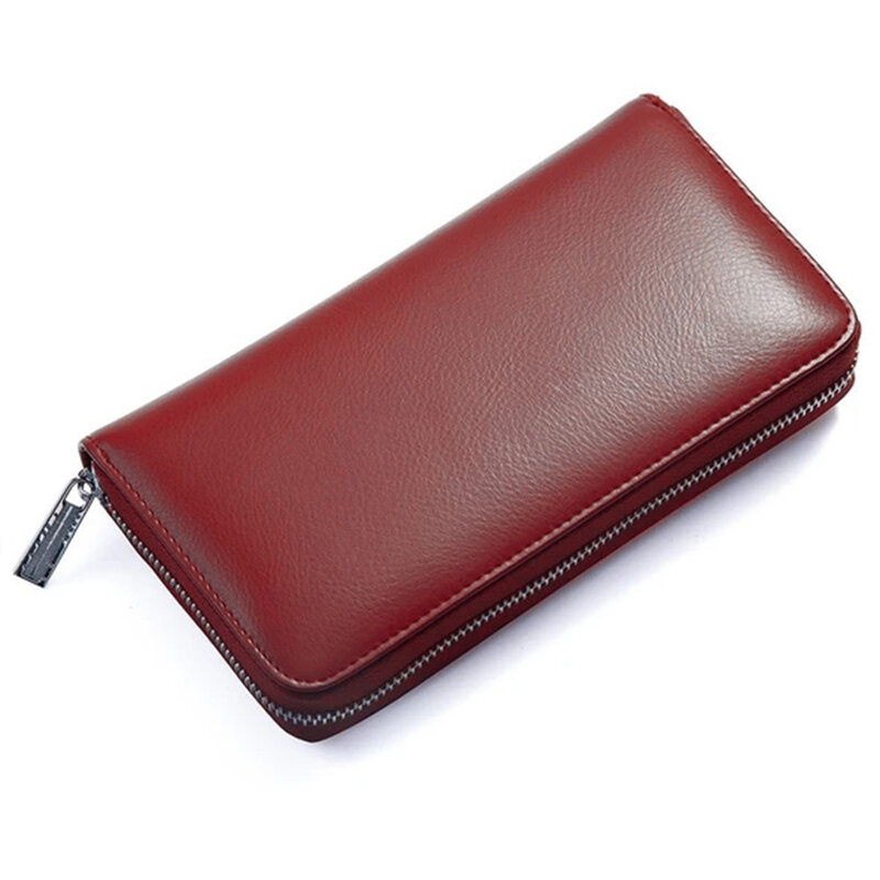 Portefeuille en cuir pour femmes et hommes, carte de crédit, RFID, grande capacité de stockage, TC21