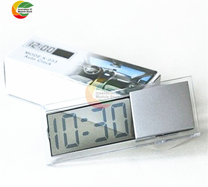 2 In 1มินิดิจิตอลนาฬิกาไฟฟ้ารถยนต์รถนาฬิกาคุณภาพสูง Clear นาฬิกาดูดถ้วย AG10แบตเตอรี่ปุ่ม Gratis Ongkir