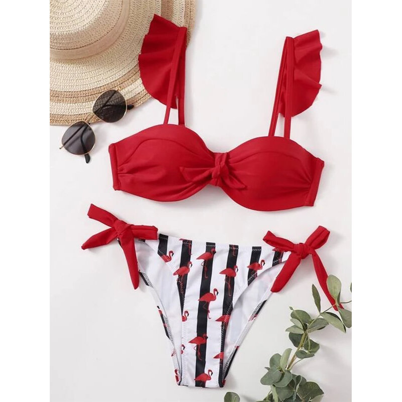 2021 Mới Xù Lông Bikini Đồ Bơi Gợi Cảm Nữ Push-Up Bikini Phù Hợp Với Brasil Đầm Dễ Thương ĐầM Nữ ĐầM Đầm S-XL