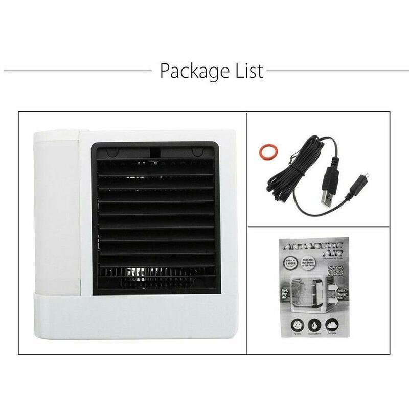 Mini ar condicionado portátil, umidificador, 7 cores, leve, ventilação, dropshipping