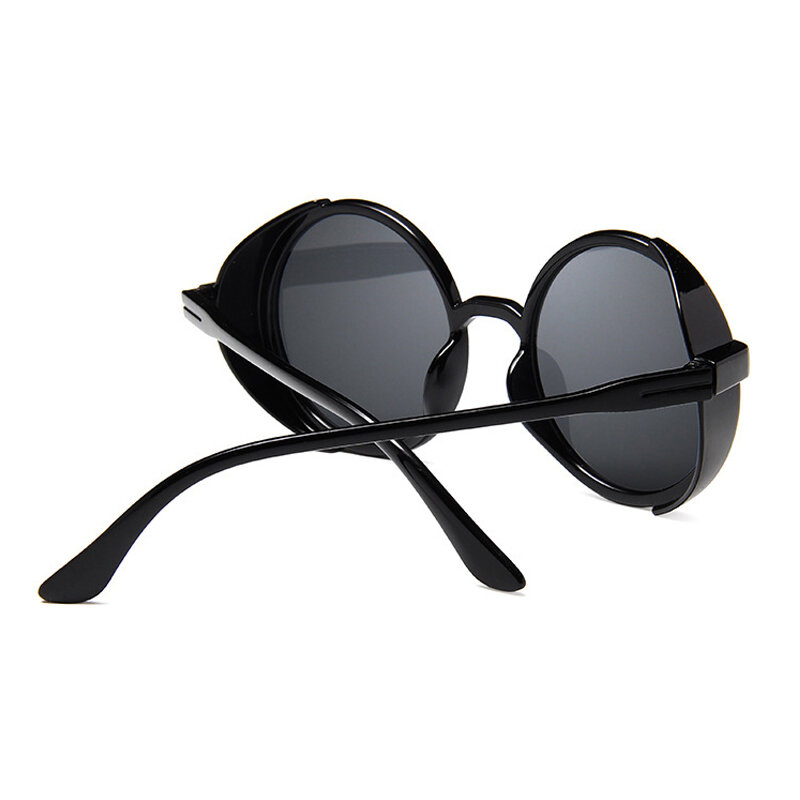 Long Keeper Brand Steampunk Sunglasses Women Vintage Small Round Punk Sun glasses Multi-color Lens Mirror Oculos de sol UV400