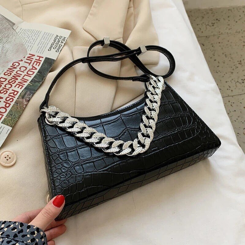 Sacs à main de luxe pour femmes, sacs à bandoulière avec chaîne de styliste pour dames
