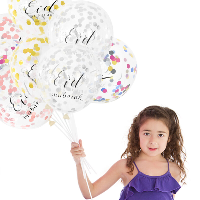 10 sztuk Eid Mubarak lateksowe balony konfetti dekoracja na Ramadan Eid al-fitr Kareem Globos balon muzułmanin Event zaopatrzenie firm