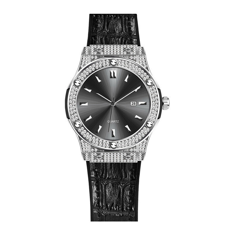 Homens relógios de diamante marca superior luxo moda negócios militar quartzo relógio de pulso à prova dwaterproof água masculino azul relógio relogio masculino