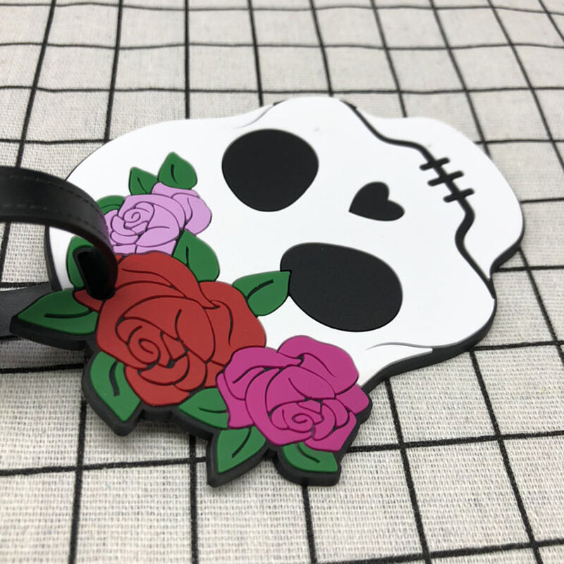 Creative Skull Luggage Tag Silica Gel Suitcase ID Addres Holder Boarding Tags Portable Label Travel Accessories For Women Men