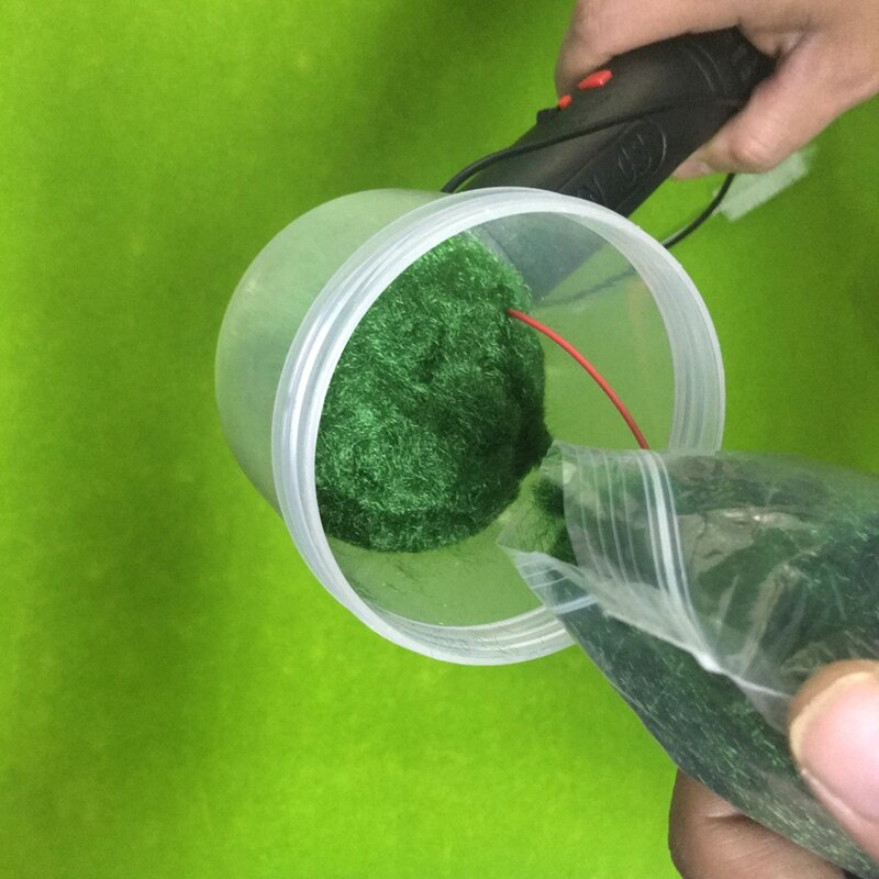 Modelo de cenário em miniatura material reunindo aplicador de grama estática modelagem hobby craft acessório