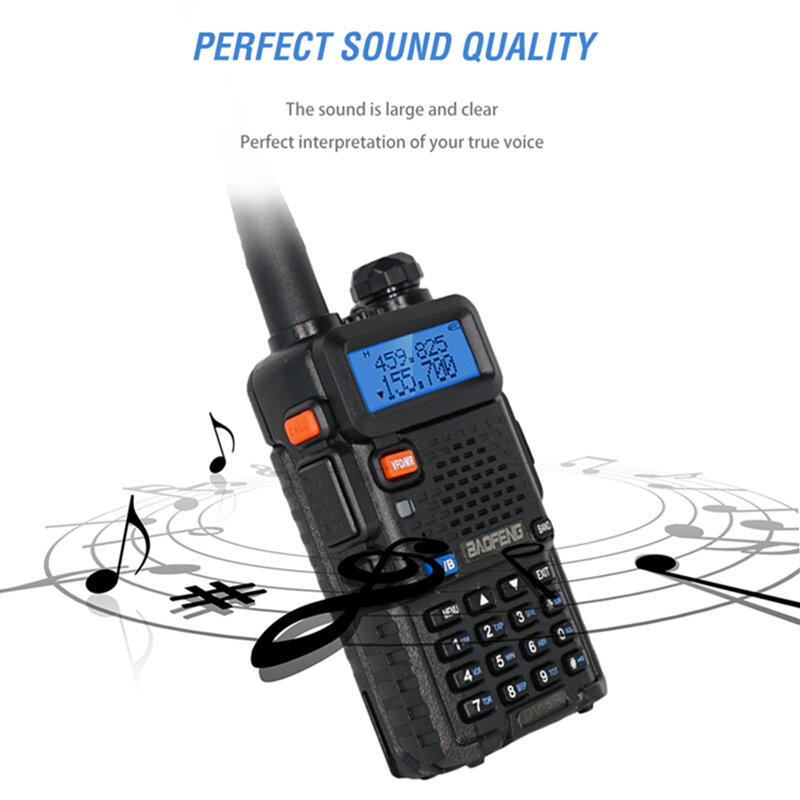 Baofeng-walkie-talkie UV-5R de alta potencia, Radio bidireccional portátil de doble banda, transceptor FM, UV 5R, Amateur, 8W