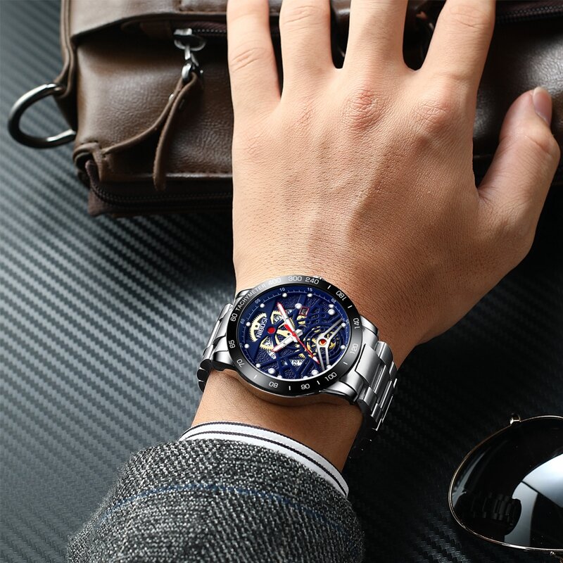 NIBOSI Top Marke Luxus Uhren Edelstahl Band 3ATM Wasserdichte Uhr für Männer Luminous Hände Armbanduhren Relogio Masculino