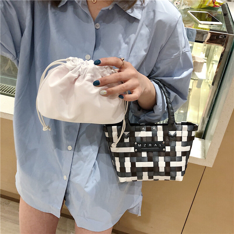 Klassieke Zomer Handtassen Voor Vrouwen 2021 Trend Geweven Mand Tas Mode Tote Shopper Bag Casual Vakantie Grote Strand Tas Dames