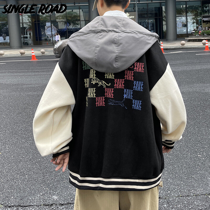 Chaqueta con capucha para hombre y mujer, abrigo de béisbol con gráfico de un solo camino, ropa de calle de Hip-Hop, Unisex, 2022