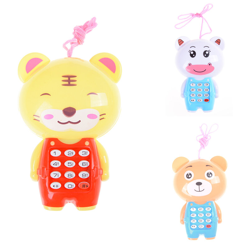 1 pz colore casuale telefono musicale per bambini giocattoli simpatici cartoni animati apprendimento educativo giocattolo telefono regalo per bambini giocattoli per bambini