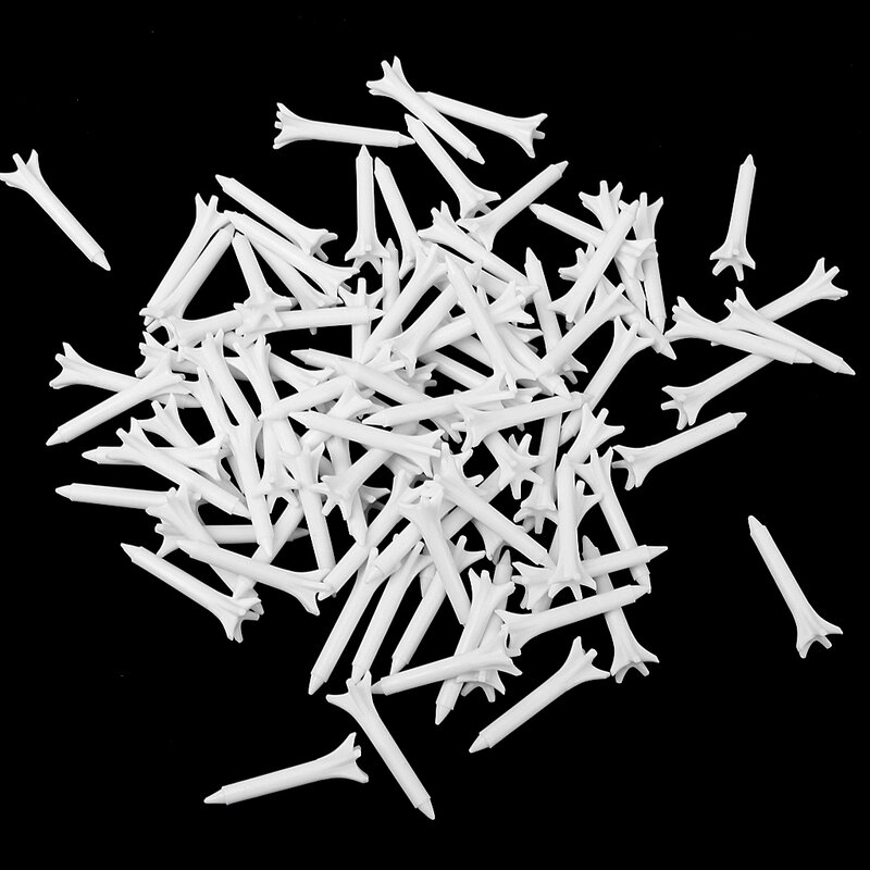 100Pcs Golf Tees Unisex Golfer Practice Tees Protable Golf Accessories 1.5 inch White