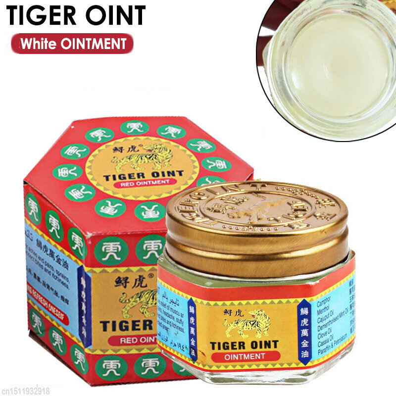 Pomada de tigre rojo 100% Original, analgésico de Tailandia, bálsamo de León, pomada para aliviar el dolor muscular, alivia la picazón, 19,5g