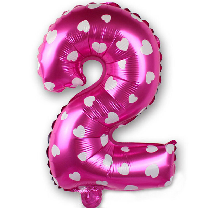 16 Inch Number Balloon Wedding Accessories Decoration Happy Birthday Party Decoration Pink Heart Aluminum Film Balloon Wholesale