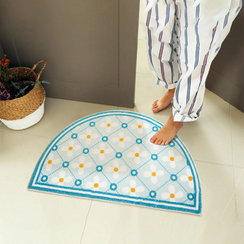 Tapete de chão estilo étnico simples e elegante, assoalho absorvente de banheiro, antiderrapante, porta de banheiro, casa de banho