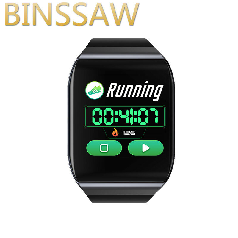 سوار ذكي BINSSAW 2019 KSS901 ، ساعة ذكية ، ضغط الدم, ساعة ذكية تأتي برباط ، مزودة بمراقب معدل ضربات القلب ECG وضغط الدم ، جهاز تعقب للياقة البدنية