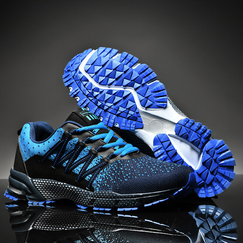 Tênis de corrida masculino antiderrapante, calçado esportivo leve respirável para corrida e caminhada tamanho 38-45