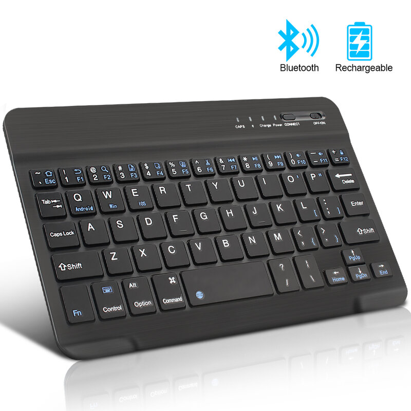 Mini tastiera senza fili tastiera Bluetooth per Tablet ipad telefono tastiera russa ricaricabile spagnola per Android ios Windows
