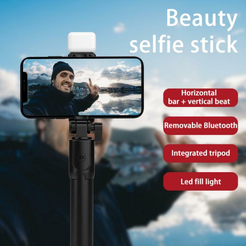 Trípode con control remoto inalámbrico para selfi, Mini palo extensible con rotación de 360 °, soporte para teléfono, para teléfonos inteligentes y Gopro
