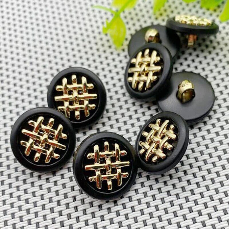 HL 10PCS 18mm/21mm  New Overcoat Sweater Plating Buttons Shank DIY Apparel Sewing Accessories