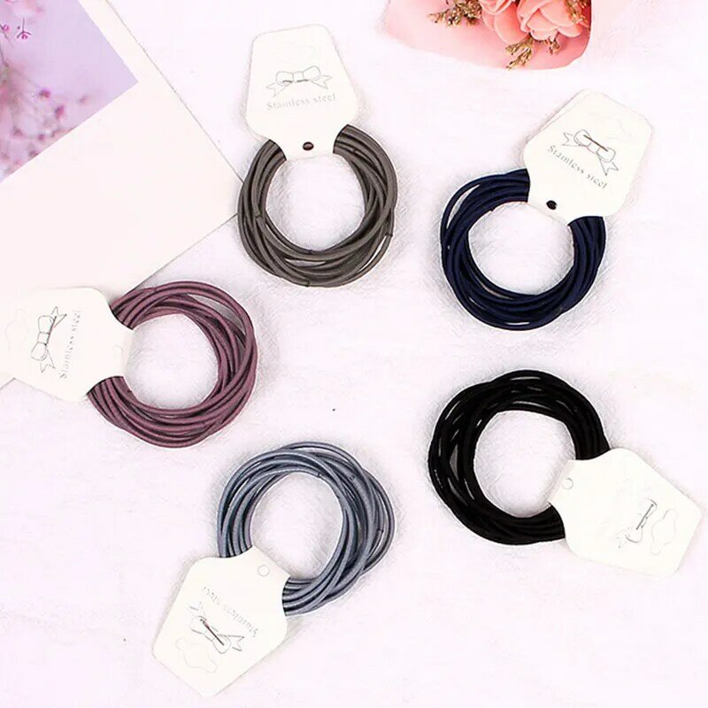 10Pcs Women Girls Colorful Soft 5 cm Scrunchies Elastic Hair Band Lady Lovely Solid Rubber Bands Female Hair Accessories
