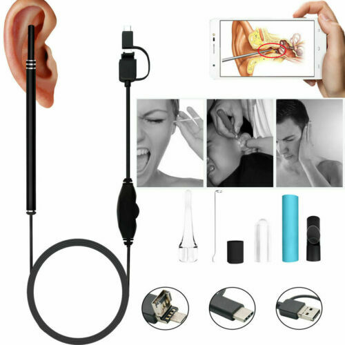 Otoscope nettoyeur d'oreilles 5.5mm, Mini caméra endoscopique Usb, oreillette vidéo, outil d'élimination du cérumen pour tablette Android et Smartphone