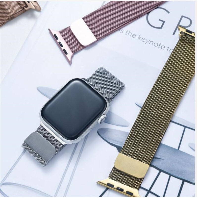 Correa de bucle magnético de Metal para Apple Watch, banda de 44mm, 42mm, 40mm, 38, iwatch, marca de reloj 6, 5, 4 SE, Series, accesorios de relojes