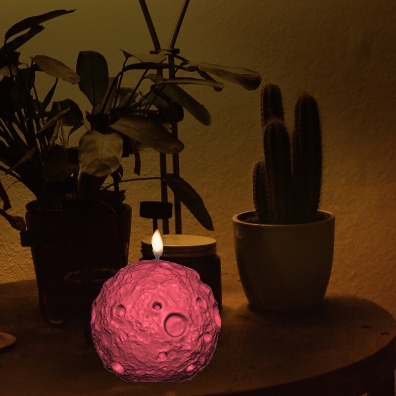 Moule à savon en Silicone en forme de lune 3D, en époxy, bougies de soja faites à la main, cire aromatique, DIY