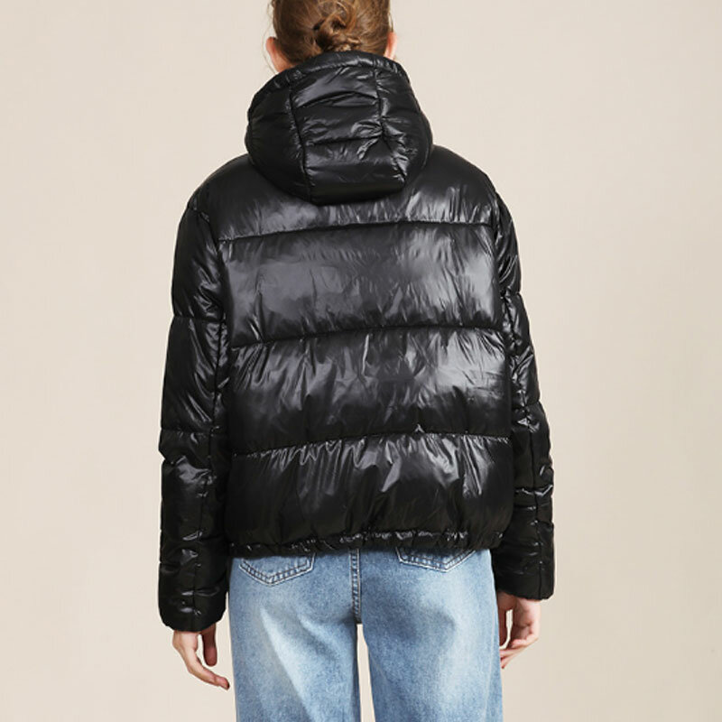 Зимнее пальто, пуховик 2021, Женская однобортная куртка с капюшоном и длинным рукавом
