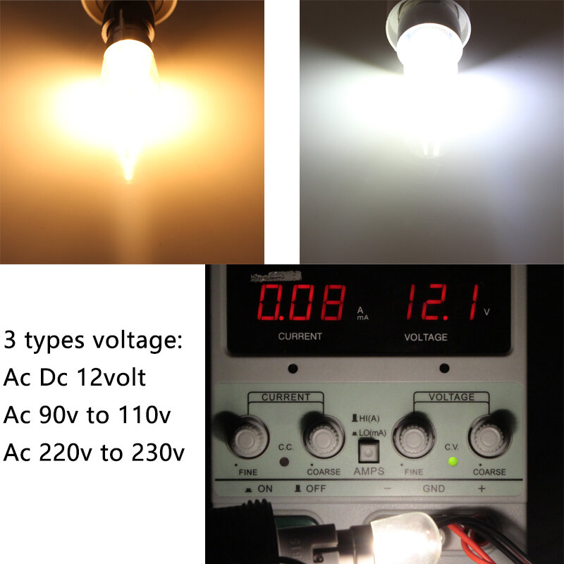 Bombilla led de 220v, 110v, 12 v, E12, E14, B15, mini filamento de luz con carcasa transparente, lámpara de ahorro de energía de 12 voltios para iluminación de costura de refrigerador