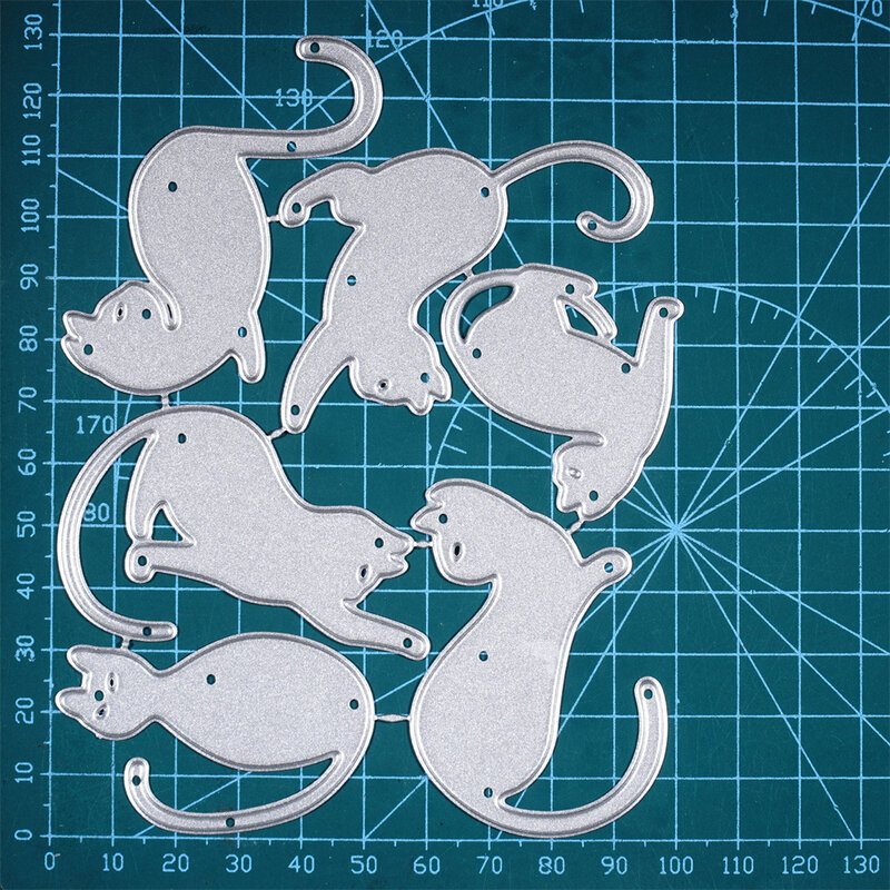 InLoveArts 6 шт. набор кошек бумажные трафареты для скрапбукинга штампованные трафареты Металлические ремесла режущие штампы тиснение для созда...