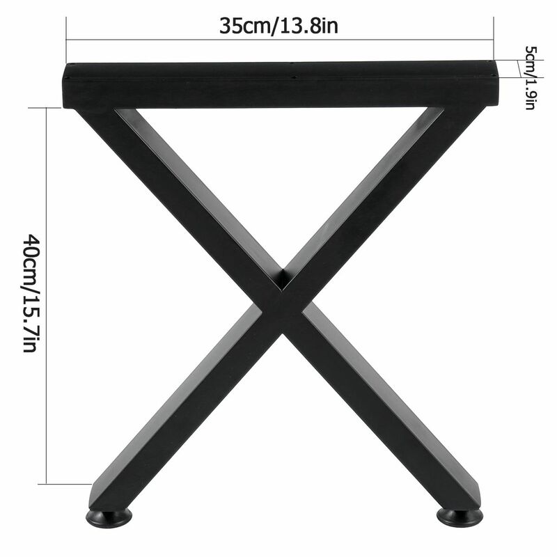 2x pieds de Table en acier industriel avec tapis antidérapant noir métal fer Table bureau jambe Table et canapé meubles artisanat