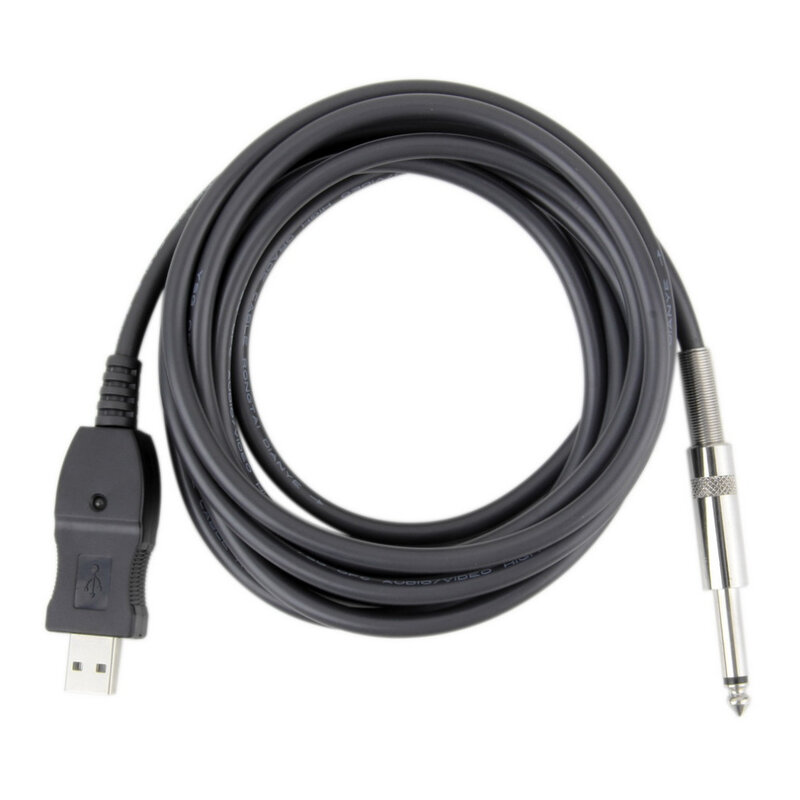 1pcs Drop Shipping 3M Guitar Bass 1/4'' USB TO 6.3mm Jack Link Connection Instrument Cable new