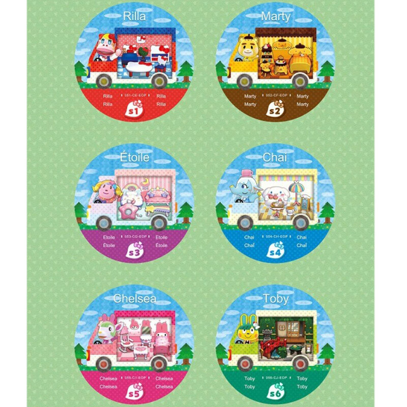 Leaf Animal Crossing Sanrioed X ทั้งหมด S1 ~ S6การ์ด Amxxbo NFC Ntag215แท็กสำหรับ NS Switch Amibo การ์ด