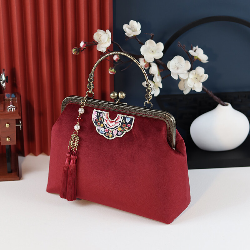 Женская сумка с китайской вышивкой, красная Свадебная сумка для невесты, сумка-мессенджер, сумка для подружки невесты, свадебная Золотая су...